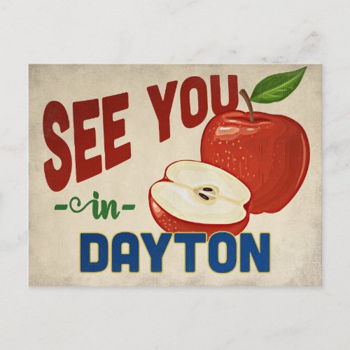 Dayton Ohio Apple _ Vintage Travel Postcard