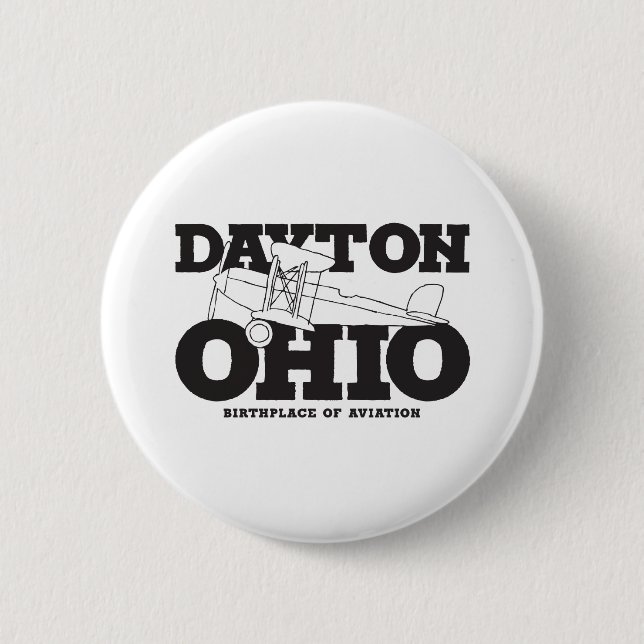 Dayton Ohio Art Birthplace of Aviation Travel Art Button (Front)