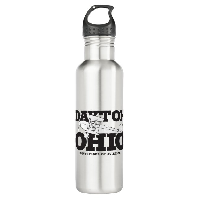 Dayton Ohio Art Birthplace of Aviation Travel Art Stainless Steel Water Bottle (Front)