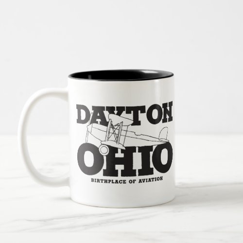 Dayton Ohio Art Birthplace of Aviation Travel Art Two_Tone Coffee Mug