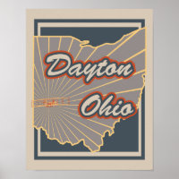 Dayton, Ohio Art Print - Travel Poster v2