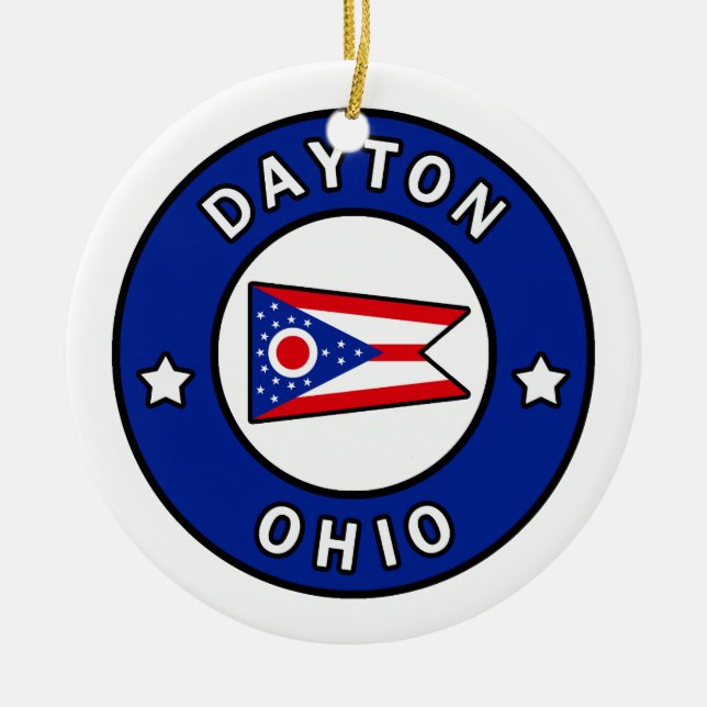 Dayton Ohio Ceramic Ornament (Front)