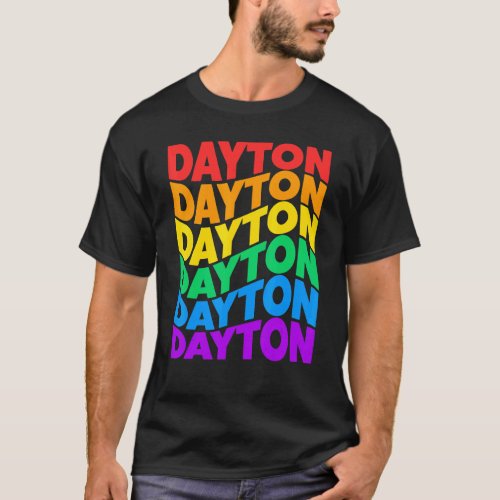 Dayton Ohio Lgbt Flag Gay Pride Transgender Rainbo T_Shirt