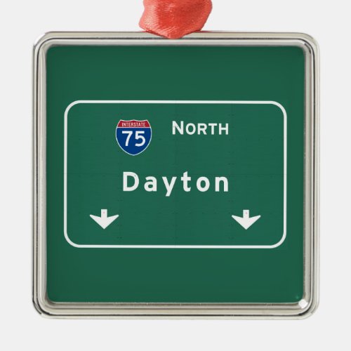 Dayton Ohio oh Interstate Highway Freeway  Metal Ornament