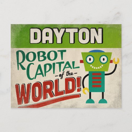 Dayton Ohio Robot _ Funny Vintage Postcard