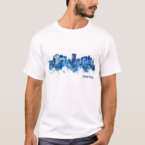 Dayton Ohio Skyline Blue T_Shirt