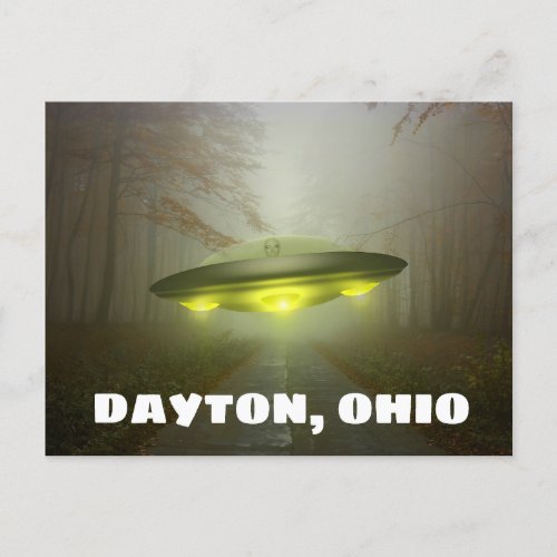 DAYTON OHIO SPACESHIP UFO ART Postcards
