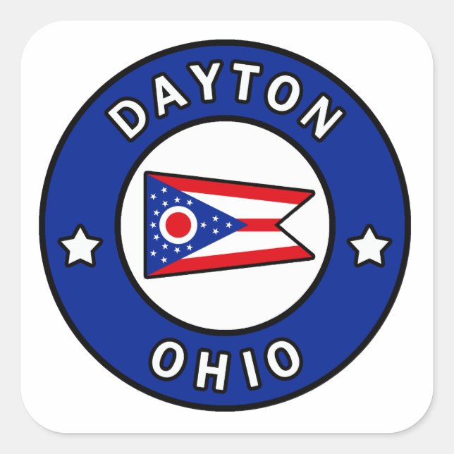Dayton Ohio Square Sticker (Front)