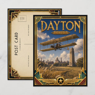 Dayton Ohio Vintage Art Deco Golden Age Postcard