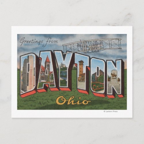 Dayton Ohio Wright Brothers Plane Postcard