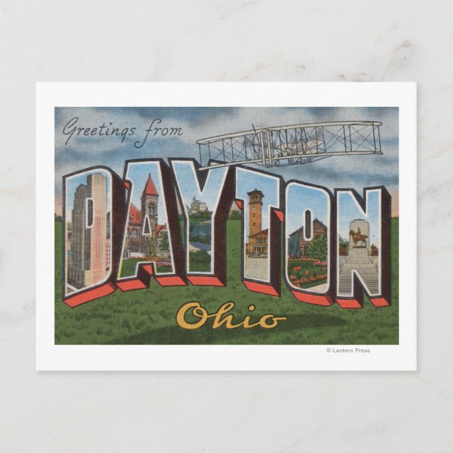 Dayton, Ohio (Wright Brothers Plane) Postcard (Front)