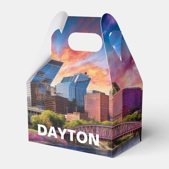 Dayton Skyline Abstract Art Favor Boxes (Front Side)