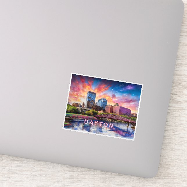 Dayton Skyline Abstract Art  Sticker (Detail)