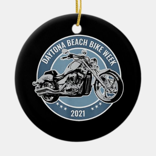 Daytona Beach Bike Week 2021 Ceramic Ornament