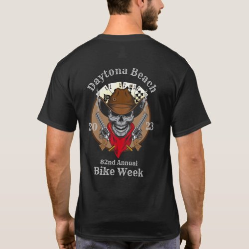 Daytona Beach Bike Week 2023 Cowboy Skull T_Shirt