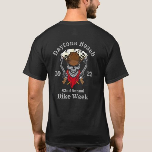Daytona Beach Bike Week 2023 Cowboy Skull T_Shirt