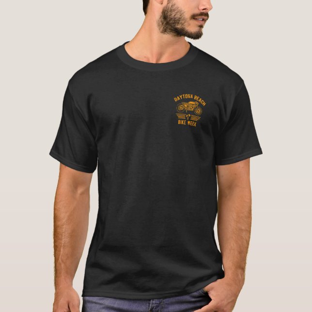 Daytona Beach Bike Week Retro Distressed Motorcycl T-Shirt (Front)