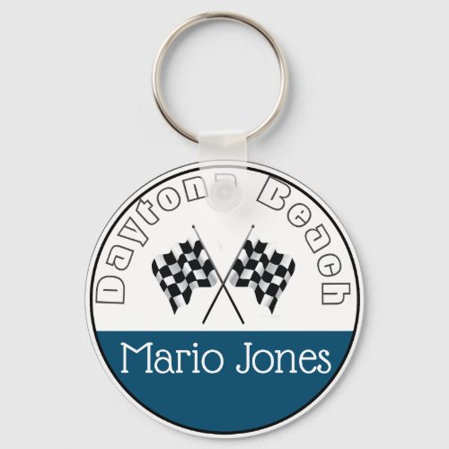 Daytona Beach _ Checkered Flag Keychain