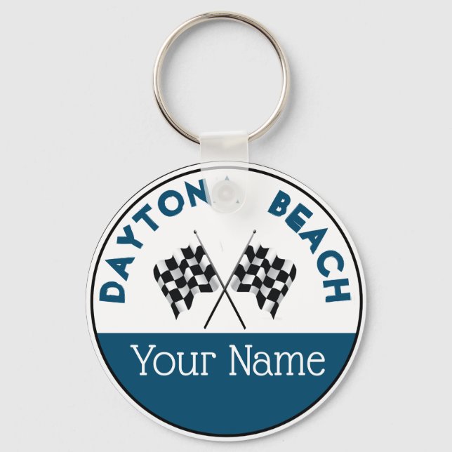 Daytona Beach - Checkered Flag s Keychain (Front)