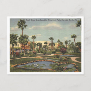 Daytona Beach FL, Beach Street View, 1950 Inspired Postcard