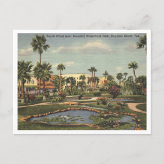 Daytona Beach FL, Beach Street View, 1950 Inspired Postcard