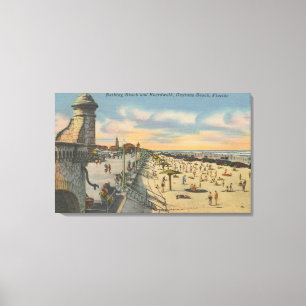 Daytona Beach, FL - Boardwalk View of Beach Canvas Print