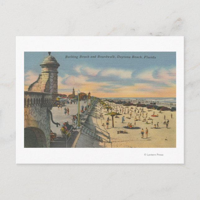 Daytona Beach, FL - Boardwalk View of Beach Postcard (Front)