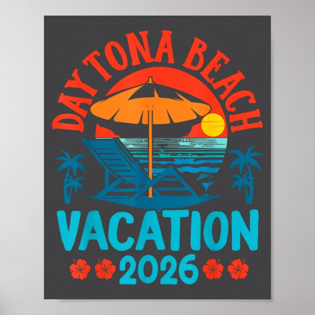 Daytona Beach Florida 2026 Family Vacation Summer  Poster (Front)