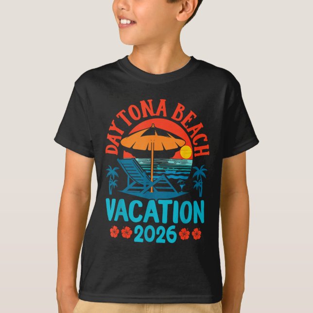 Daytona Beach Florida 2026 Family Vacation Summer  T-Shirt (Front)
