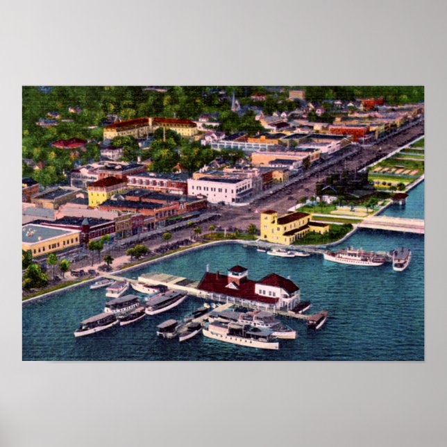 Daytona Beach Florida Aerial View Beach Street Poster (Front)