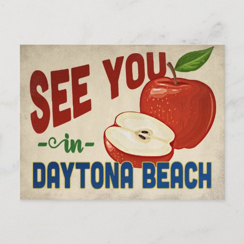 Daytona Beach Florida Apple _ Vintage Travel Postcard