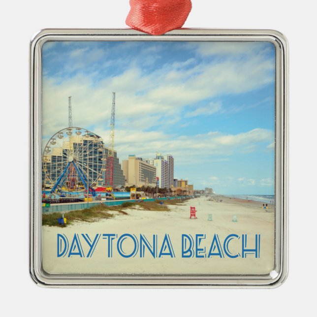 Daytona Beach Florida beach photo Metal Ornament (Front)