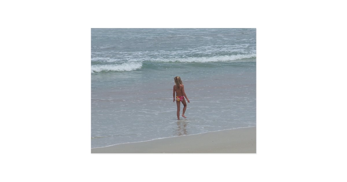 Daytona Beach Florida Bikini Girl Post card FL | Zazzle.com