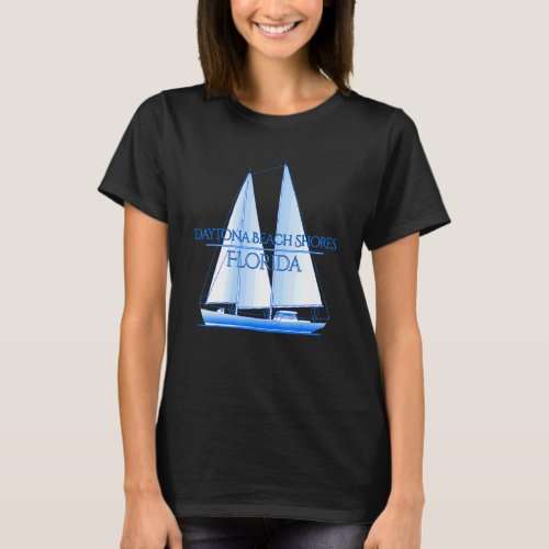 Daytona Beach Florida Coastal Nautical Sailing Sai T_Shirt