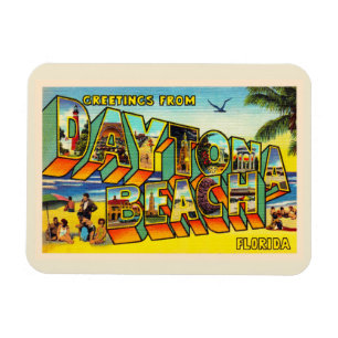Daytona Beach Florida FL Large Letter Postcard Magnet