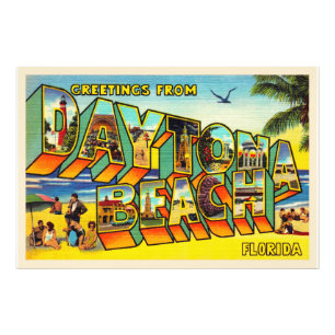 Daytona Beach Florida FL Large Letter Postcard Photo Print
