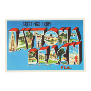 Daytona Beach Florida FL Vintage Travel Souvenir Placemat