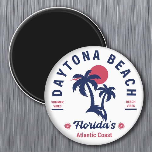 Daytona Beach Florida Palm Trees Souvenirs 60s Magnet
