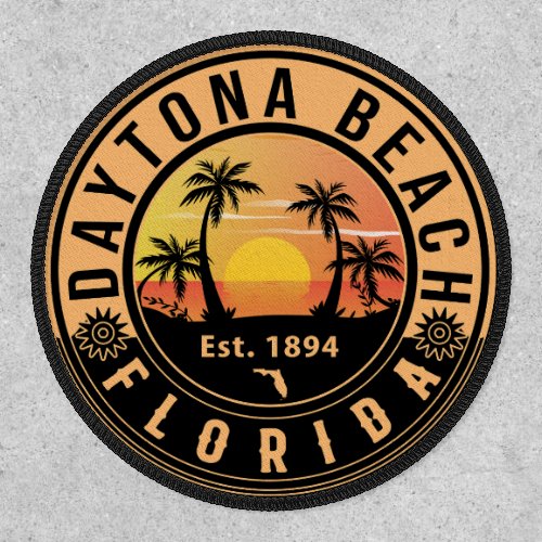 Daytona Beach Florida Retro Sunset Souvenirs 60s Patch