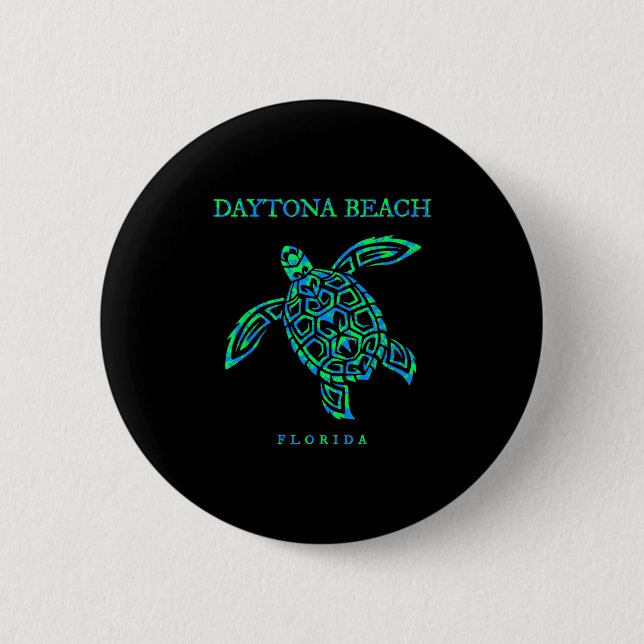 Daytona Beach Florida Sea Turtle Boys Girls Toddle Button (Front)