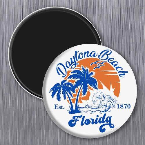 Daytona Beach Florida Summer Waves Vacation 60s Magnet