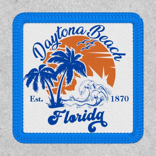 Daytona Beach Florida Summer Waves Vacation 60s Patch