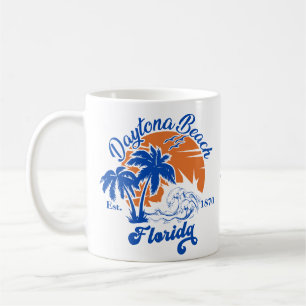 Daytona Beach Florida Summer Waves Vacation 80s Coffee Mug