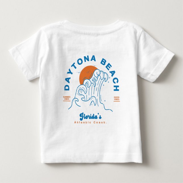 DAYTONA BEACH FLORIDA SUMMER WAVES VACATION BABY T-Shirt (Back)
