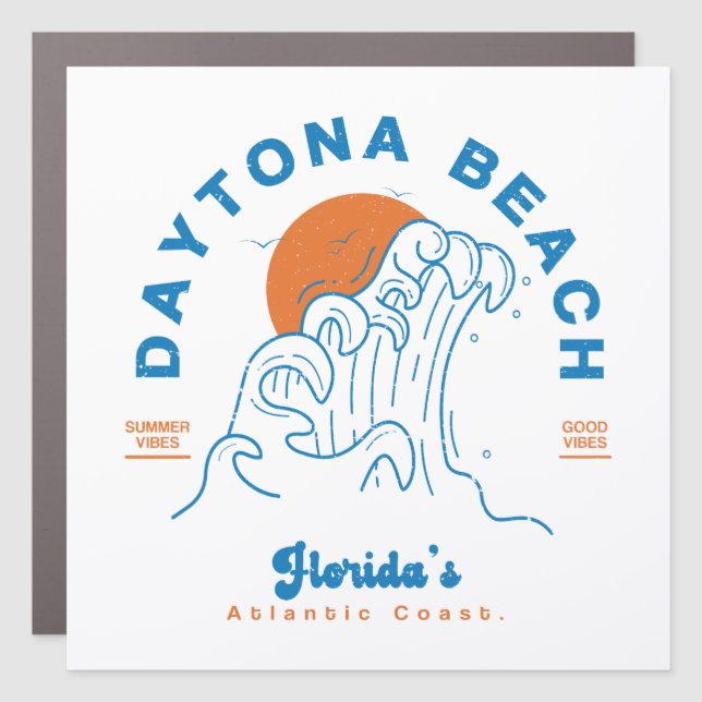 DAYTONA BEACH FLORIDA SUMMER WAVES VACATION CAR MAGNET (Front)