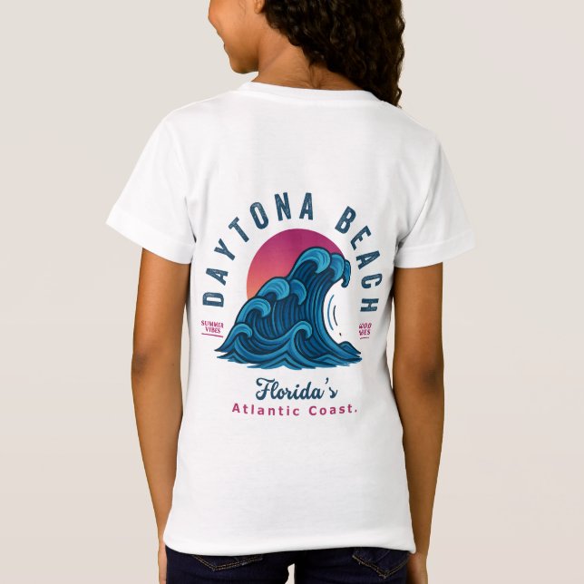 DAYTONA BEACH FLORIDA SUMMER WAVES VACATION T-Shirt (Back)