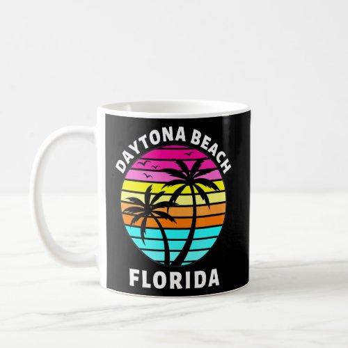 Daytona Beach Florida Sunset Palm Trees Family Vac Coffee Mug
