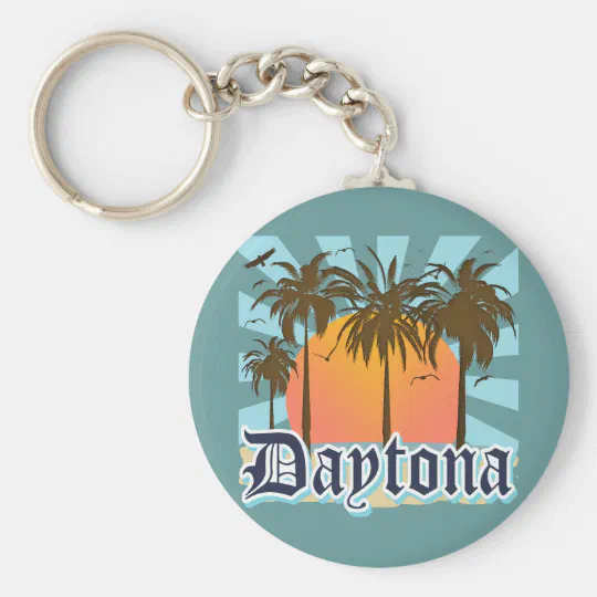 FL FootWhere® Souvenir Keychain Daytona Beach Made in USA 