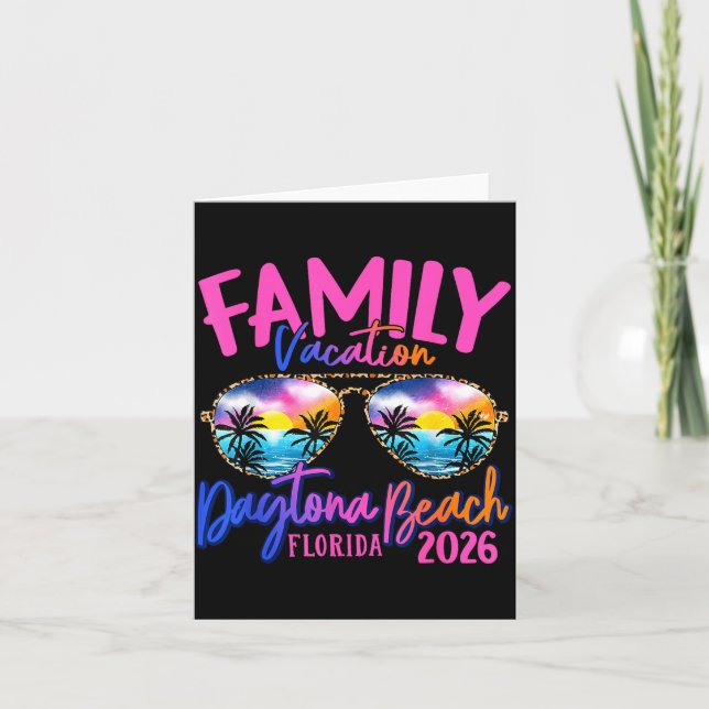 Daytona Beach Florida Vacation 2026 Matching Famil Card (Front)