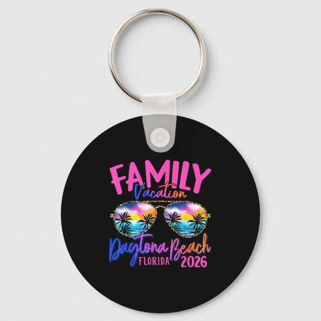 Daytona Beach Florida Vacation 2026 Matching Famil Keychain (Front)